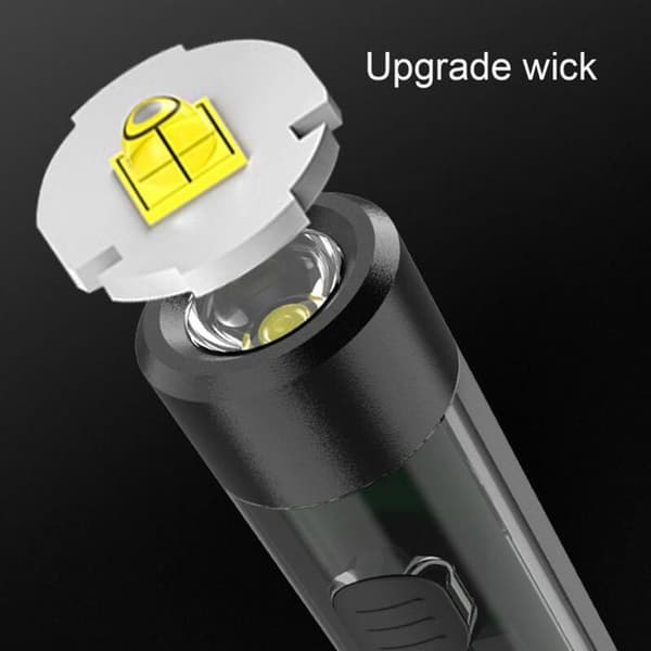 USB-C avaimenperä ladattava taskulamppu minikannettava lamppu ulkokäyttöön hätäsoihtu pillillä