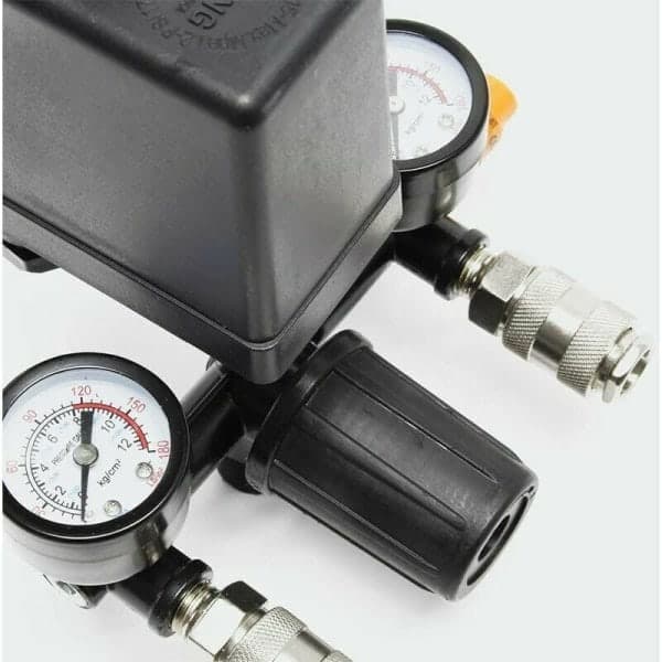 Trykregulator med trykafbryder til kompressor - Trykafbryder med 2 displays
