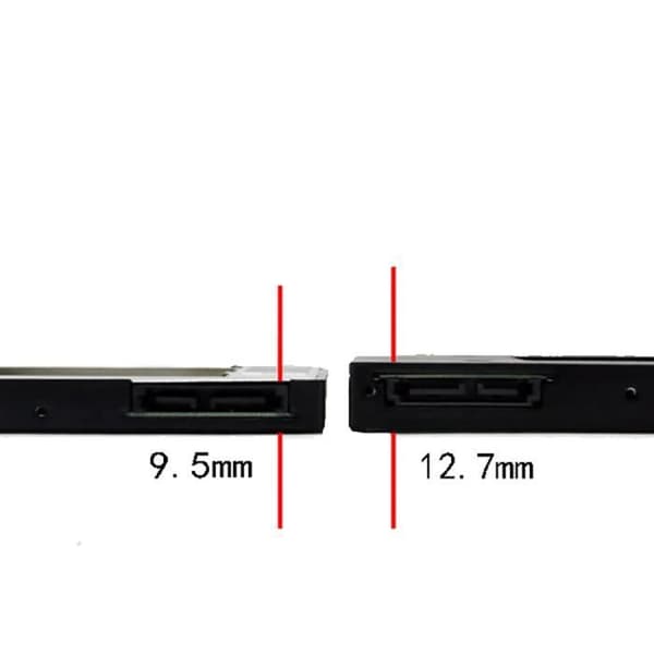 Optisk harddisk-caddy - Universal - 12,7 mm - SATA 2 - SSD/HDD - Lett aluminium