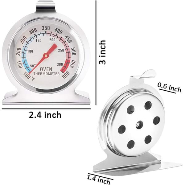 INHHUB 2-pack ugnstermometer 300℃/600℉, matlagningstermometer i rostfritt stål för vedeldad brödugn, konditori