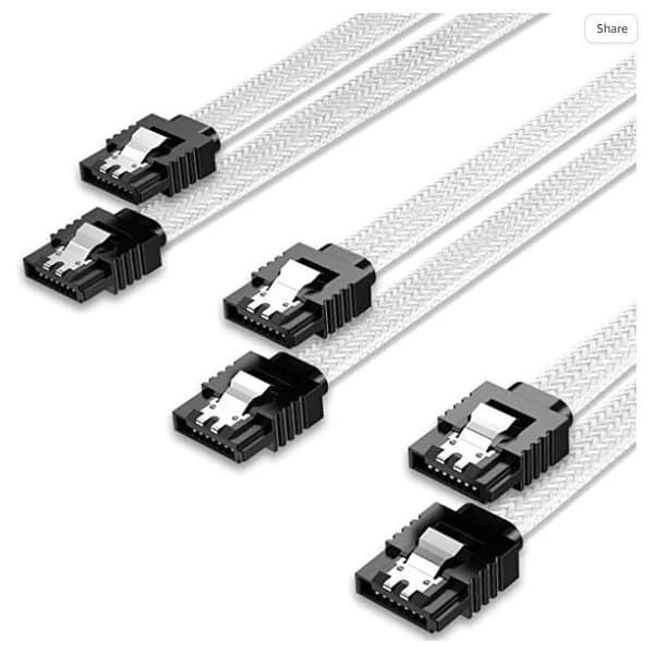 SATA-kabel, seriell datakabel for SATA 3.0 SSD, SATA-adapterkabel, SATA-harddiskabel, 6 GB (N44)