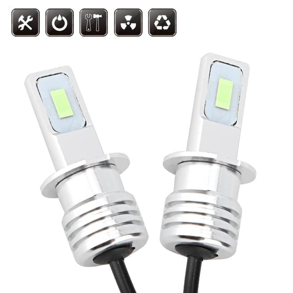 stk H3 80W 8000K LED tåkelyspære isblå 12V 24V universal