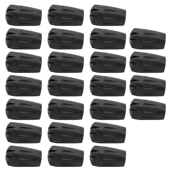 Gångstavsspetsar - Hylsskydd - TPR-elastomer - 11 mm - 38 mm - 25 stycken