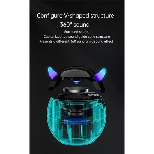 G9 Black Little Devil Bluetooth-højttaleren har vækkeur og kunstig intelligens; den