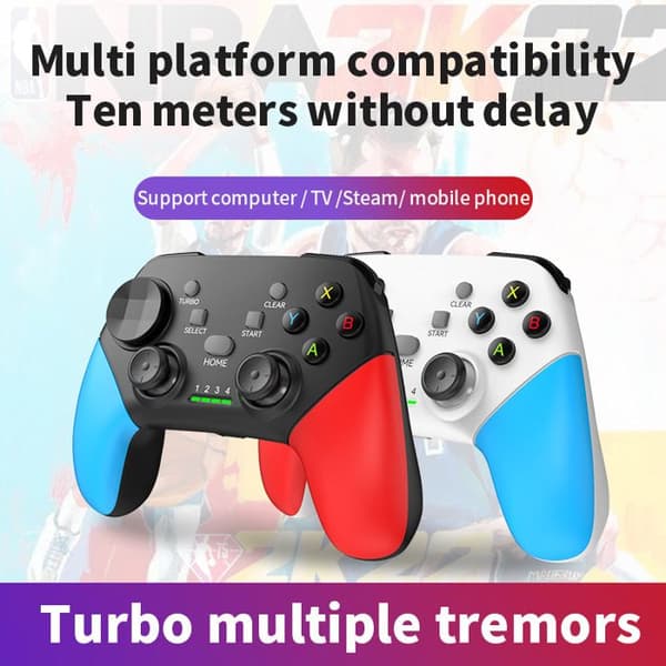 G9 Hot Salg Egnet for Switch Pro Kontroller Steam Mobil Trådløs Bluetooth Gamepad Svart, Blå, Rød + Mottaker