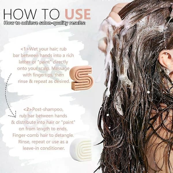 Ris Bar Shampoo & Conditioner Sæt til Hårvækst - Solid Shampoo & Conditioner Bar Sæt til at Styrke Håret