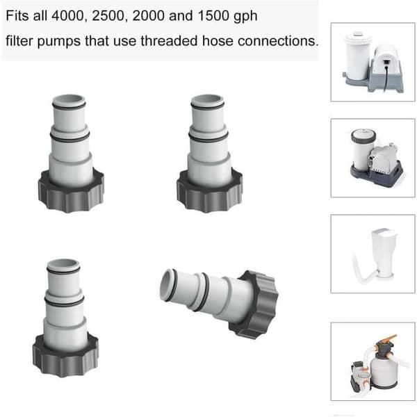 Intex Poolslangeadapter - 4 stk. - Diameter 32/38 mm - ABS-materiale i høj kvalitet