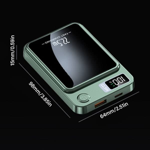 Trådlös Powerbank Extern Extra Batteripaket green