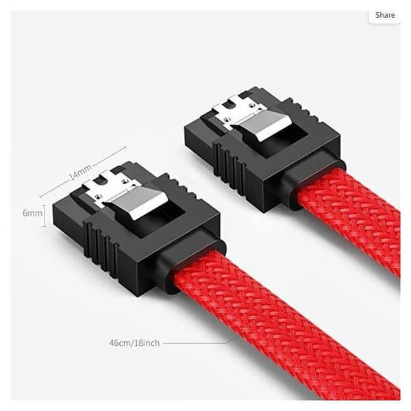 SATA-kaapeli, sarjadata-kaapeli SATA 3.0 SSD:lle, SATA-sovitinkaapeli, SATA-kiintolevykaapeli, 6 GB (N44)
