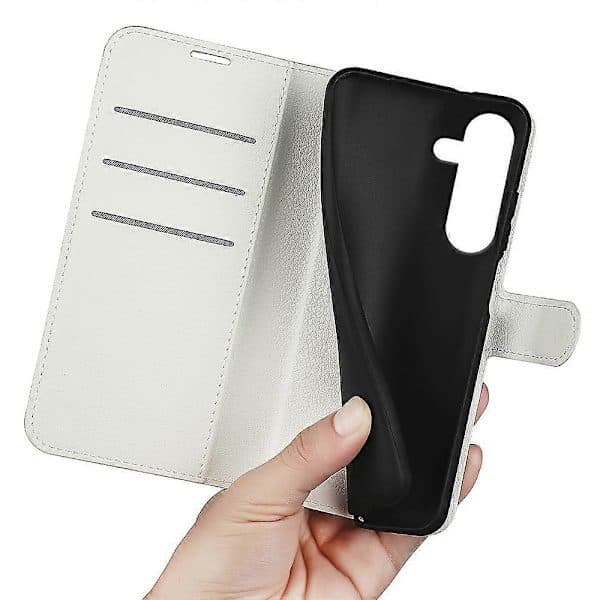 Etui til Samsung Galaxy S25 FE Litchi Tekstur Stødsikkert Læder Wallet Etui Blå