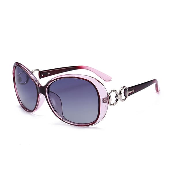 Solglasögon Dam Polariserade Retro Designer Dam Solglasögon Stor Båge Oversized Shades UV400 Skydd Transparent purple