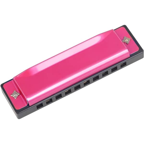 Blues Harmonica, Diatonisk Blues Harmonica i C-nøkkel, 10 hull 20 toner Blues Harp Harmonica (Rose Red) silver