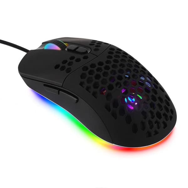 Kablet USB-C RGB Makro 6-knaps Screening Mus til Esports Gaming, USB Version, Sort