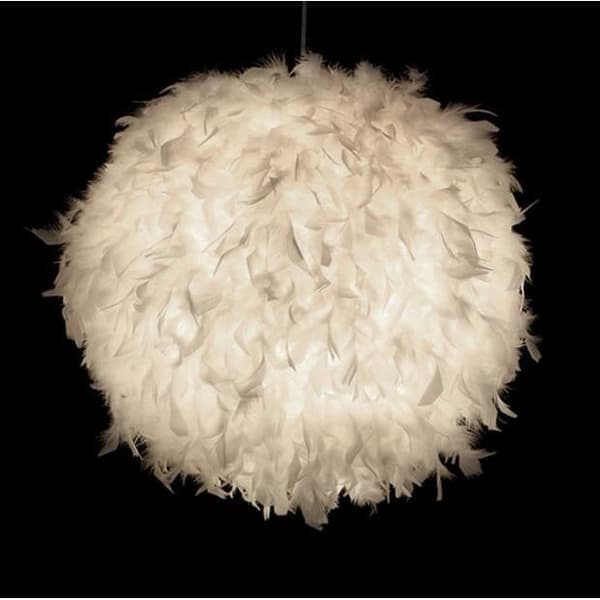 Fjærpendellampe - Hvit - Tidløs klassiker - Diameter 35cm