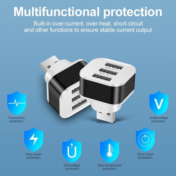 3-porttinen USB 2.0 -keskitin, USB 1–3 -sovitin (L38)