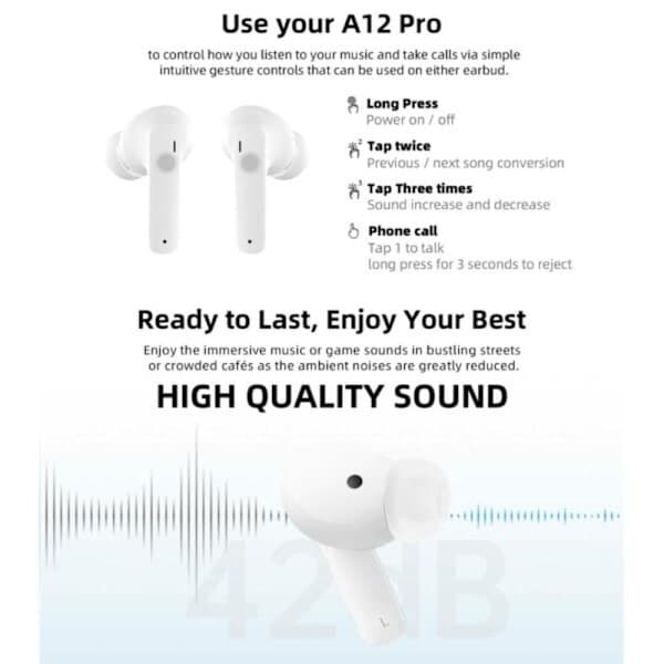 True Wireless Pro TWS Bluetooth Stereo In-Ear Hovedtelefoner USB-C Pink