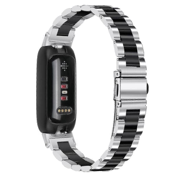 Armbånd til Fitbit Inspire 3 rustfritt stål 3-perlers erstatningsarmbånd til smartklokke