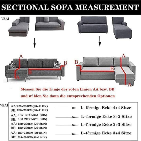 Sofatrekk, elastisk hjørnesofatrekk, elastisk sofatrekk for 1/2/3/4-seters sofaer (1-seter: 90-140 cm, grå)
