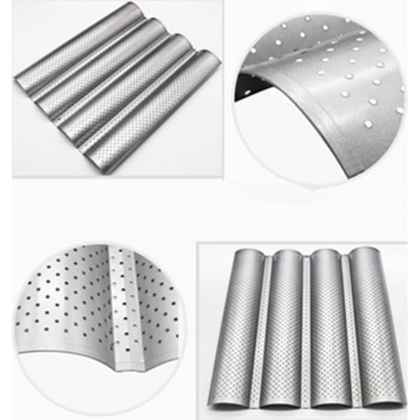 Bageplade - Form til 4 baguetter - Metal - 38 x 33 x 2,4 cm - Non-stick