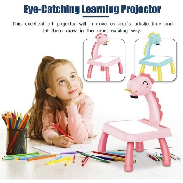 Tegnebord - DRLE - Pedagogisk Projektor - Rosa - For Barn - ABS