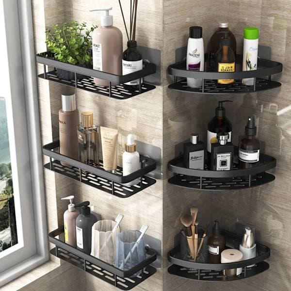 Hjørne brusehylder Badekar Organiseringshylde black rectangle 1pc