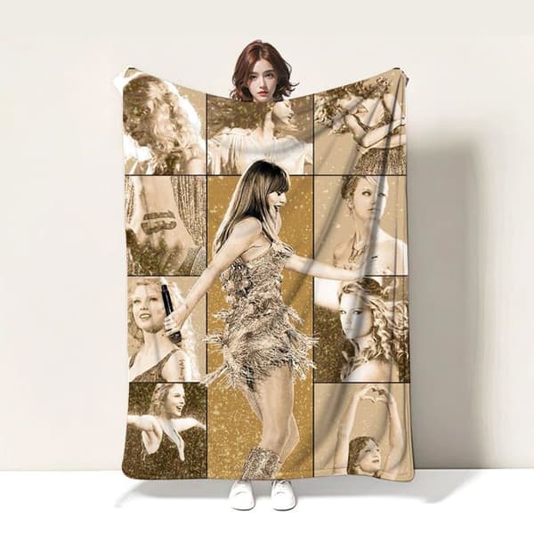 Taylor Swift Flonel Fleece Tæpper, Bløde Fluffy Tæpper, Børnesofa Sengetæppe, 130*150CM, A15