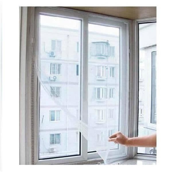 Myggnät - Set om 3 - Vit - 130 x 155 cm - Kardborrefäste - Justerbart