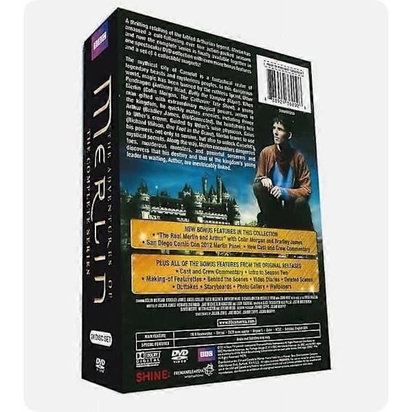 Merlin - Hela serien, Säsong 1-5 (DVD, 24-Disc, Box-Set) Engelsk version