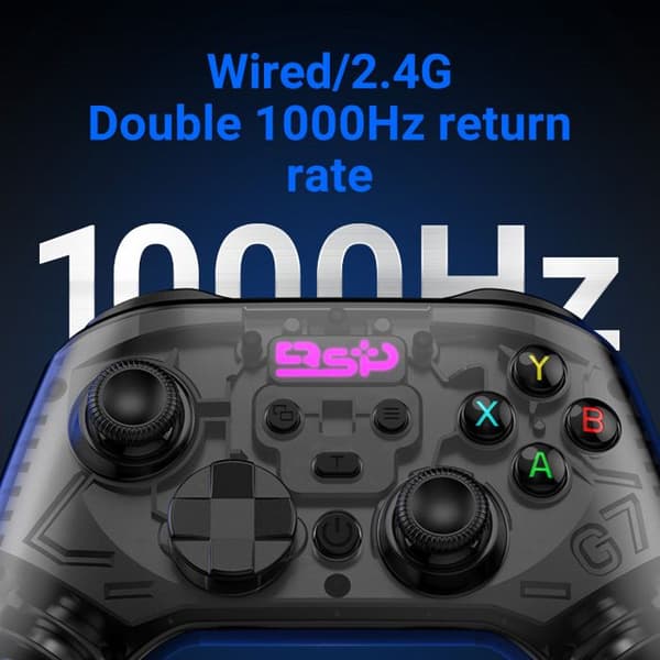 G7 Halvtransparent Frostat Bluetooth-Gamepad med Dubbla Mikro-Hall-knappar, Silver