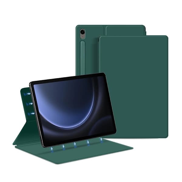 SAM Galaxy Tab S8+ / S7 PE / Plus 12,4 tum, magnetiskt skyddsfodral, grön