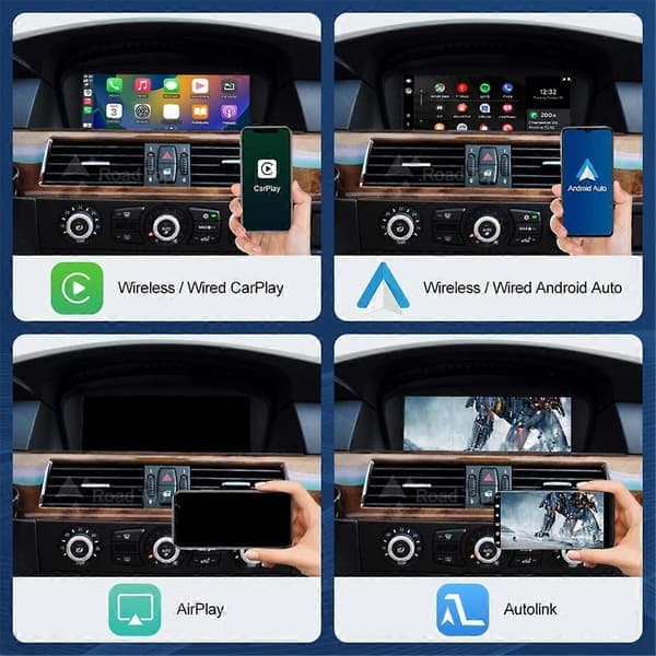 8,8 tum trådlös CarPlay Android Auto bilmultimedia kompatibel med 3 5-serien E60 E61 E90 E92 navigationsbil-WELLNGS