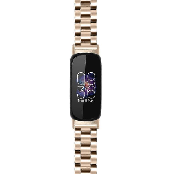 Armbånd til Fitbit Inspire 3 rustfritt stål 3-perlers erstatningsarmbånd til smartklokke