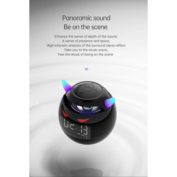 G9 Black Little Devil Bluetooth-højttaleren har vækkeur og kunstig intelligens; den