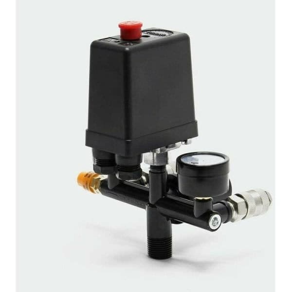 Trykregulator med trykafbryder til kompressor - Trykafbryder med 2 displays