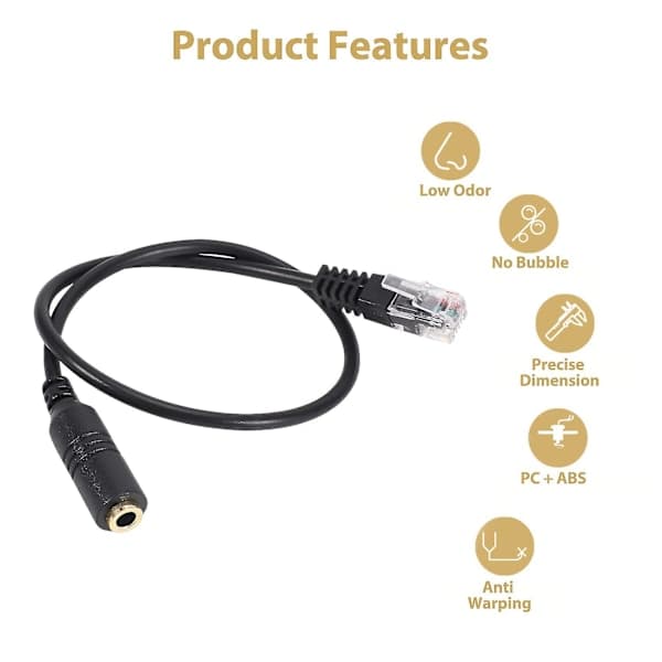 2 stk. 3,5 mm stereoheadset til Cisco-stik, hun til han RJ9-stikadapter, konverterkabel