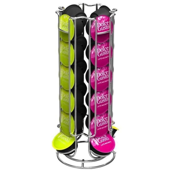 Kapselholder - Dolce Gusto - Parco - Forkrommet stål - 24 kapsler - Sylindrisk