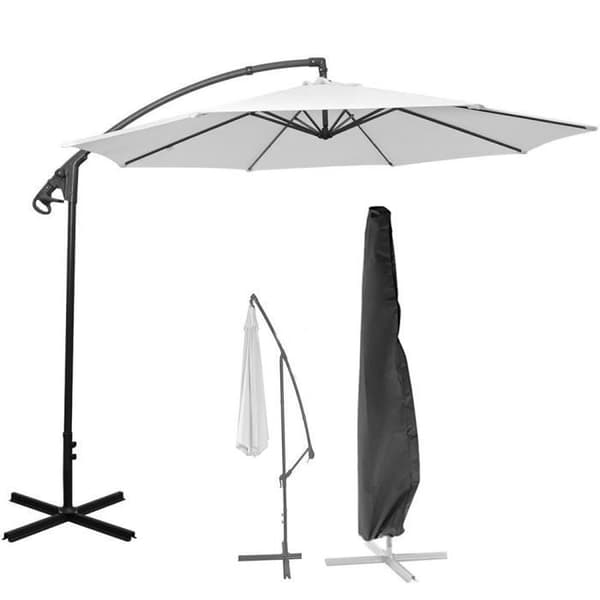 Beskyttelsesovertræk til parasol - 280 cm - Vandtæt - Asymmetrisk - Sort