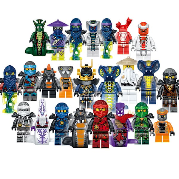 Sæt med 24 Ninja Minifigurer Kai Jay Sensei Wu Master Byggeklodser Legetøj
