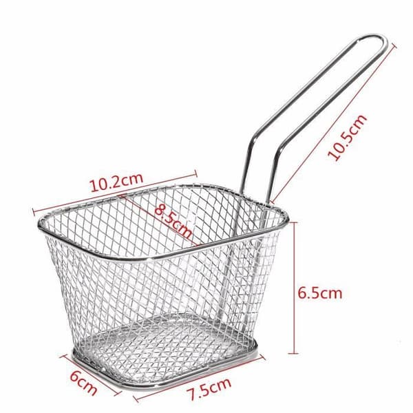 Pommes frites-korg - Mini Mesh - 10.5x8.5x6.5cm - Silver - Samtida design