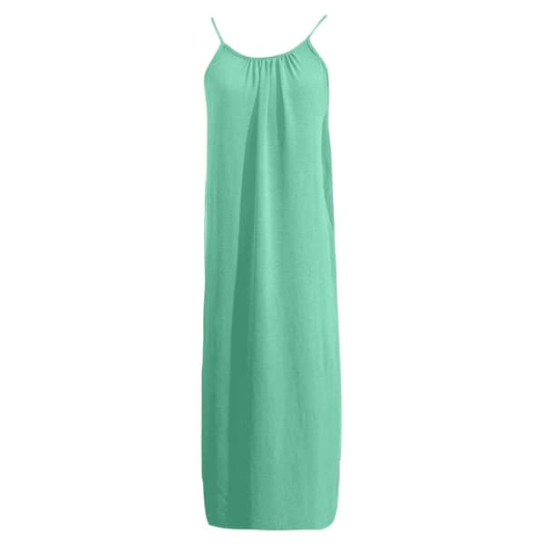Dame Spaghetti Stropp Ryggløs Løs Passform Ferie Stil Lang Kjole 3 3 M