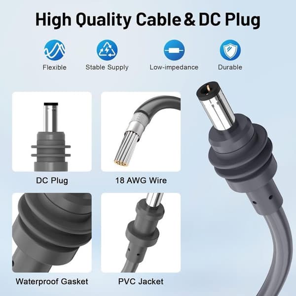 5m Mini Type-C - 3-in-1 USB-virtalähde