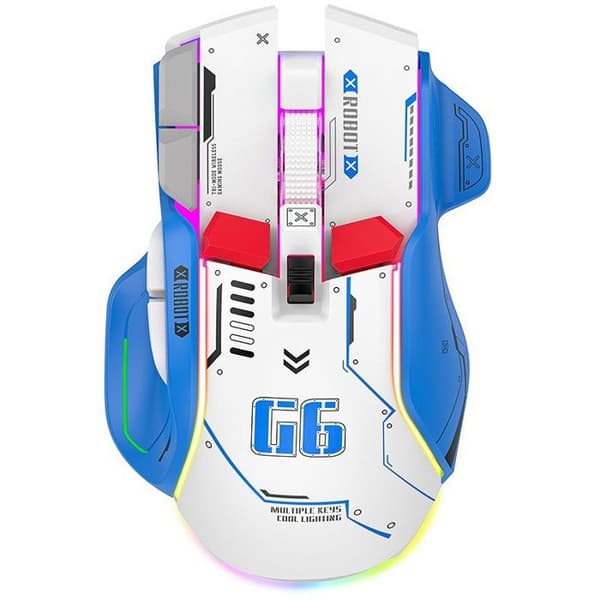 G6 Triple Mode Mekanisk Mus med Makroprogrammering, RGB Gaming Mus, CF/PC, Sort