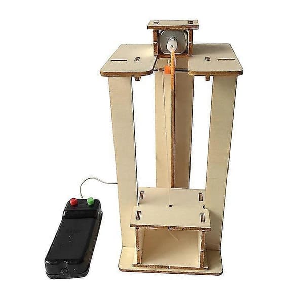 Træ Elevator Funktionsprincip Legetøj Diy Samlet Elektrisk Lift Legetøj