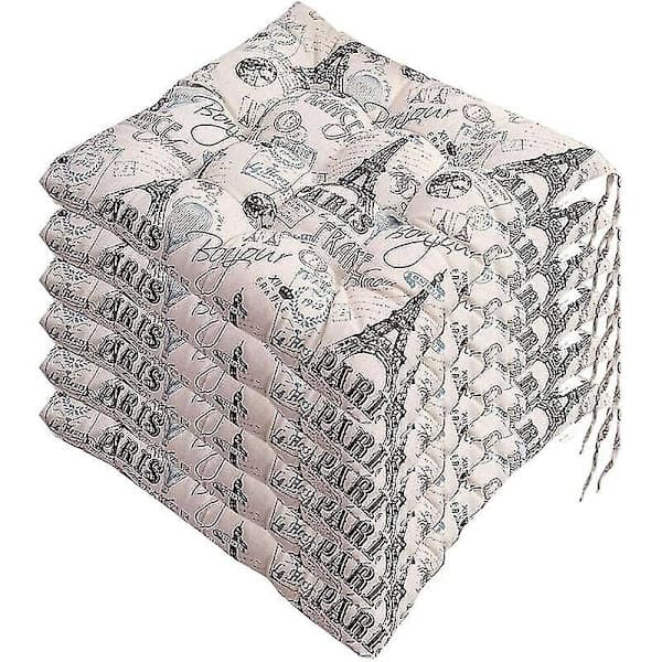 Sæt med 6 stolehynder 40 x 40, Pyntepuder Stolehynde Havehynder, Polyester