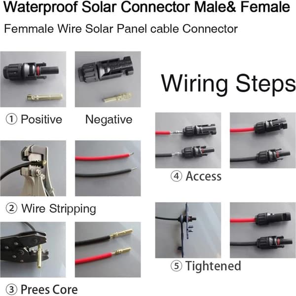 INHH 4-par MC4 Solar PV-stik, han-hun vandtætte kabelstik til solcellepaneler