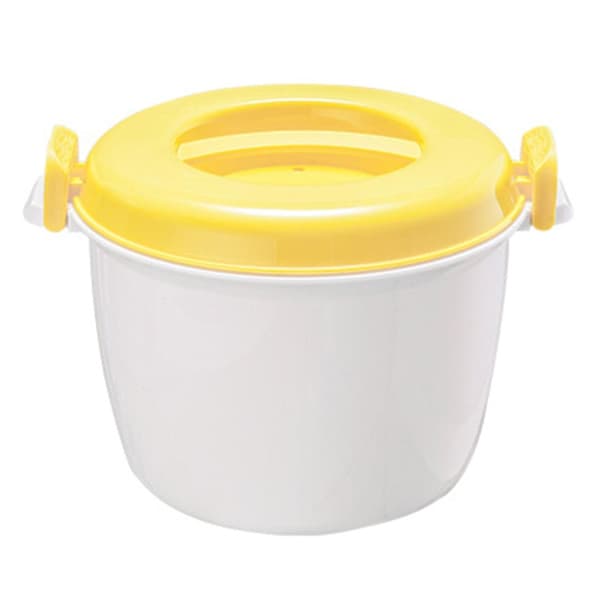 Risdamper God isolering Ergonomisk håndtag Spændedesign Mikrobølgeovn Risdamper Grøntsager Gul White L