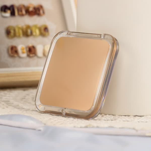 Makeupspejl 15x forstørrelse, foldbart, bærbart spejl, til rejser og makeup Khaki