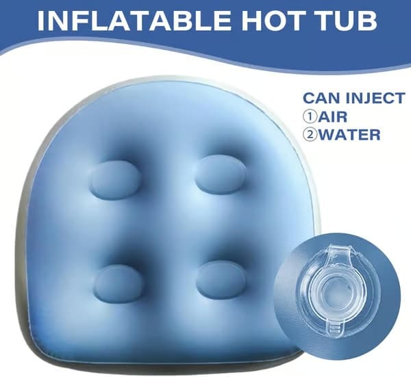 2 st uppblåsbar badkarsdyna, spa-luftkudde med sugproppar för avkoppling