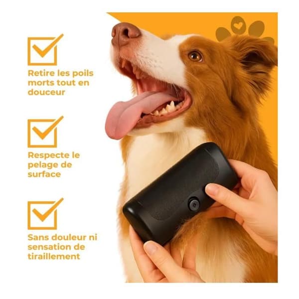 Sublim hundehårbørste, behagelig og effektiv udredning til hunde og katte, fjerner dødt hår, høj kvalitet (1 STK)