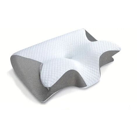 2-i-1 Ergonomisk Cervikalpude – CertiPUR-US Memoryskum – Dimensioner 62x37x12cm – Til side- og rygsøvn